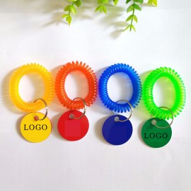 EVA Bracelet Wrist Coil w/Tag Key ring with Logo