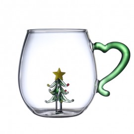 3D Drinking Glass Mug with Christmas Figurine Inside with Logo
