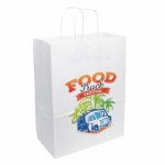 Custom Imprinted 10"W x 13"H x 5"D White Paper Handled Shopper