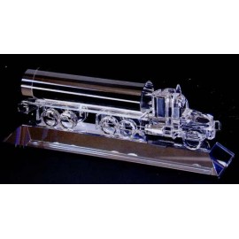 Optic Crystal Oil Truck Figurine with Logo  Optic Crystal Oil Truck Figurine with Logo