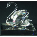 Swan Award on an Clear Crystal Base - Optic Crystal Custom Imprinted