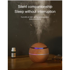 Mini Humidifiers Ultrasonic Wood Grain Mushroom Humidifier With Colors Led Lights with Logo