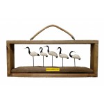 Personalized 3D Wooden Flamingos in Antique Wooden Wall Frame.