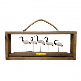 Personalized 3D Wooden Flamingos in Antique Wooden Wall Frame.