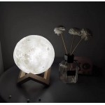 16 Colors 3D Moon Lamp w/ Wood Stand, Remote & Touch Control USB Rechargeable Gift with Logo