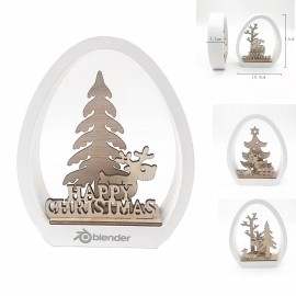 Engraved Tabletop Wooden Christmas Decoration Ornaments with Logo  Engraved Tabletop Wooden Christmas Decoration Ornaments with Logo