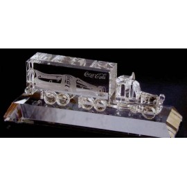 Optic Crystal Diesel Truck Figurine with Logo