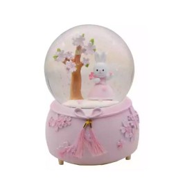 Logo Branded Custom Bunny Valentine Snow Globe Ball  Logo Branded Custom Bunny Valentine Snow Globe Ball
