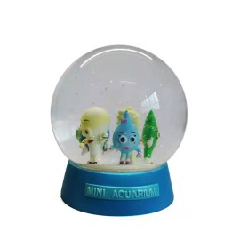 Custom Resin Cartoon Figurine Snow Globe with Logo