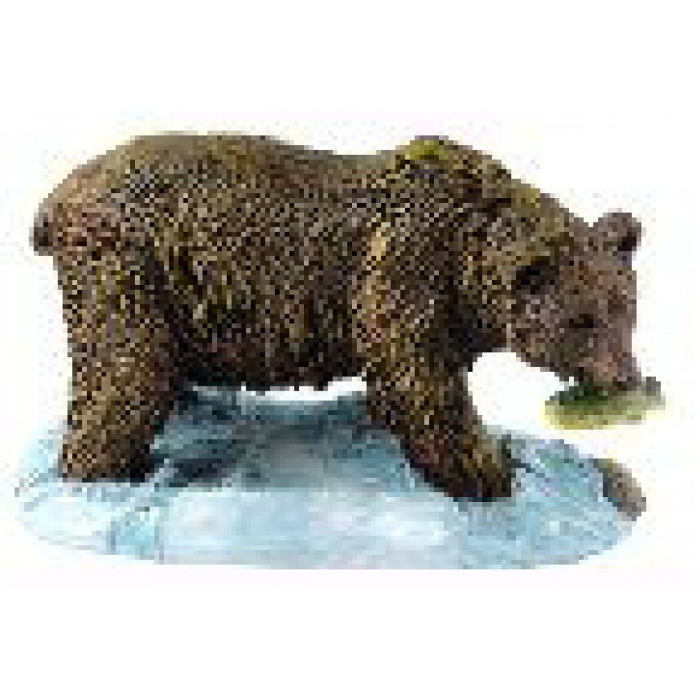 Grizzly Bear Resin Figurine with Logo