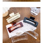 Logo Branded Hair Clips for Women Large Neutral Rectangle Hair Clips (X-Large)