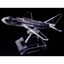 Custom Optic Crystal Airplane Figurine