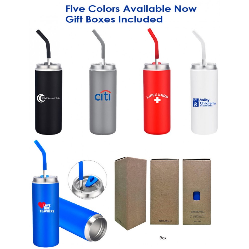 Promotional 20oz Vacuum Tumbler With Color Straw