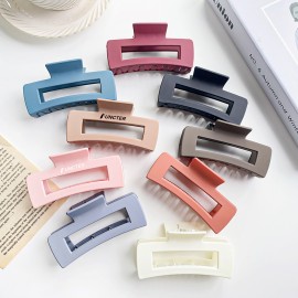 Logo Branded Hair Clips for Women Large Neutral Rectangle Hair Clips (Large)