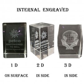 Promotional Crystal Block Internal 3d Logo Engraved.  Promotional Crystal Block Internal 3d Logo Engraved.