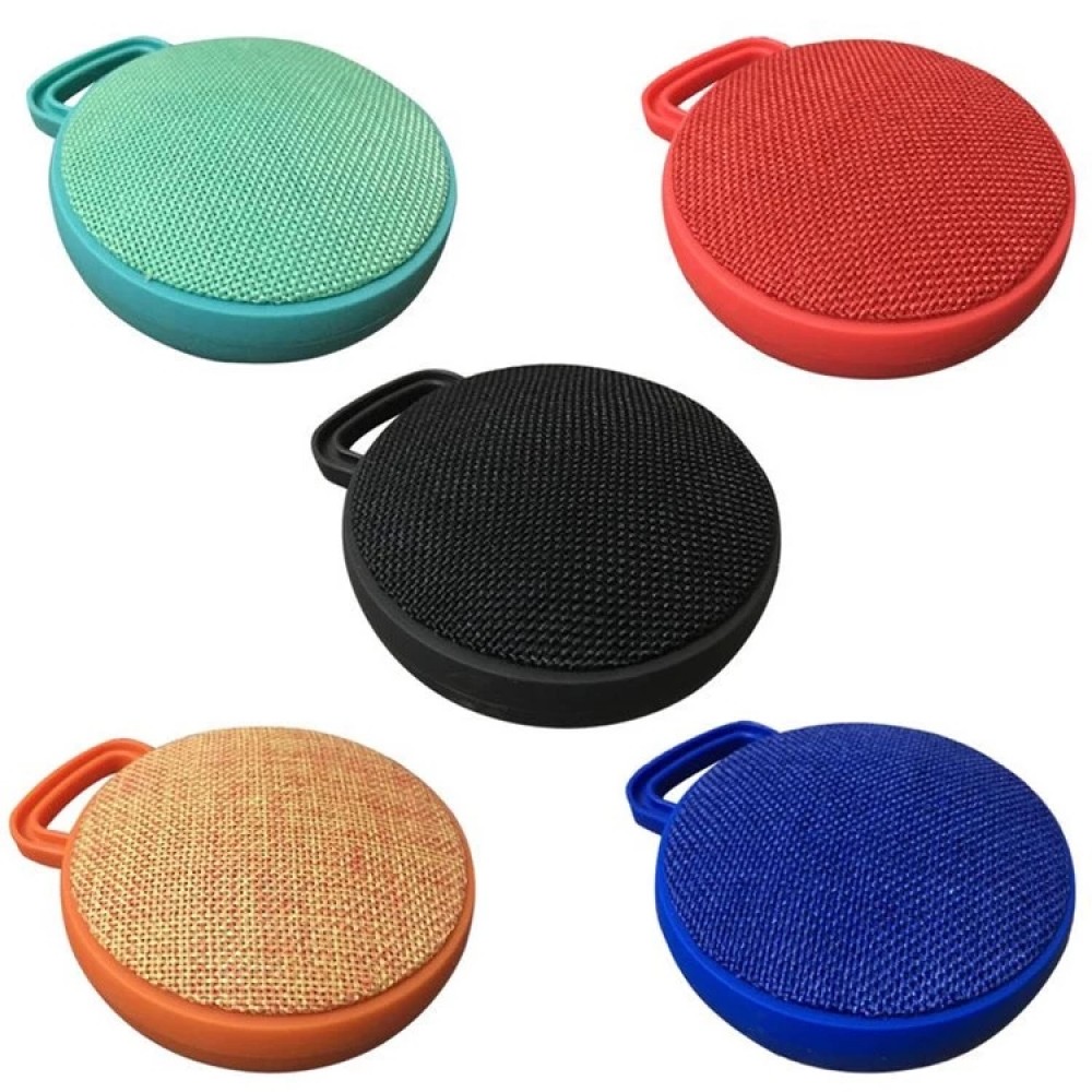 Round Fabric Wireless Bluetooth Speaker with Carabiner with Logo