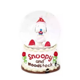 Logo Branded Custom Musical Cartoon Dog Snow Globe