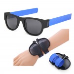 Silicone Foldable Slap Bracelet Sunglasses with Logo