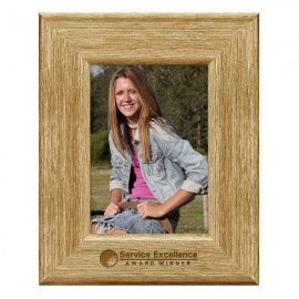 Logo Printed Barnwood 5"x7" Picture Frame - 2" Wide- Brown (5"x7")