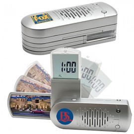 Logo Printed FM Scanner Radio w/ Alarm Clock & Photo Frame