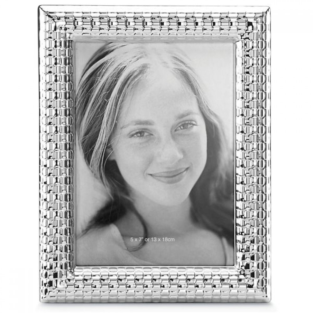 Reed & Barton Wristband Silver Plate 5 X 7 Picture Frame Custom Imprinted