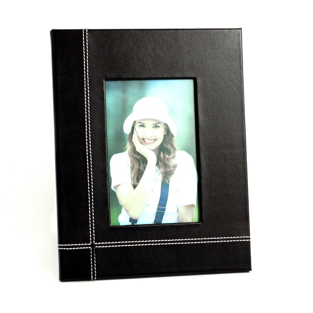 Custom Printed Picture Frame - Black Leather