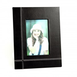 Custom Printed Picture Frame - Black Leather
