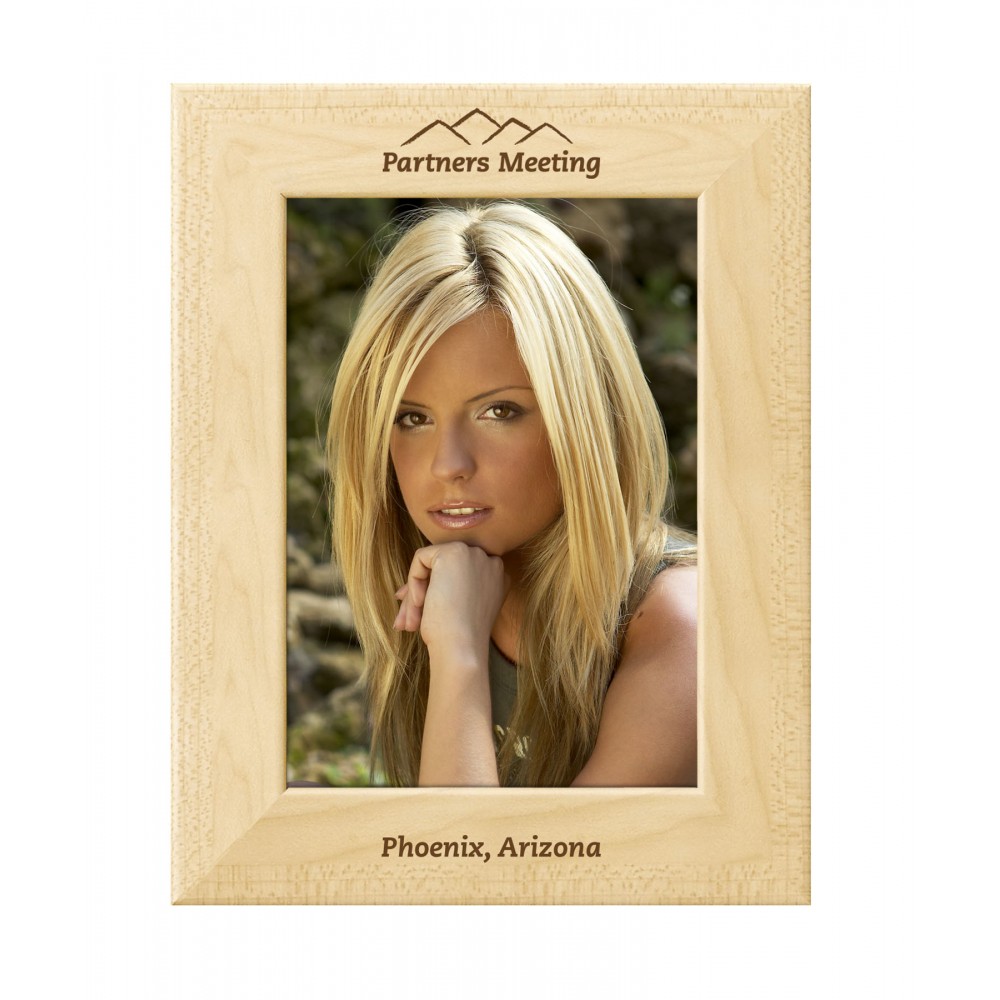 Custom Printed Huntington Collection Picture Frame- American Maple (5"x7")