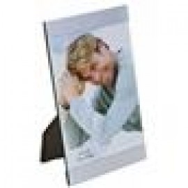 Silver Aluminum 4 X 6 Picture Frame With Border On 2 Sides Engravable Logo Printed