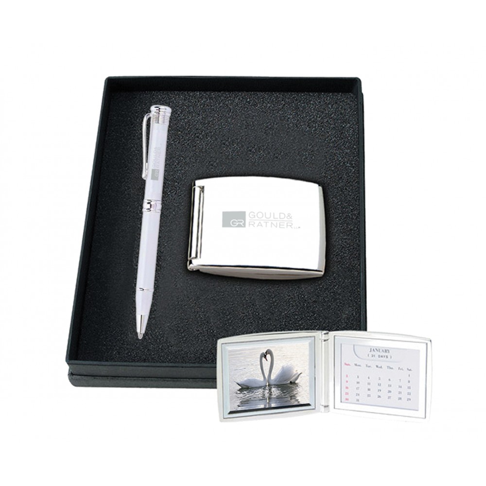 Pageantry Gift Set w/ Picture Frame & Pearl Pen Custom Imprinted