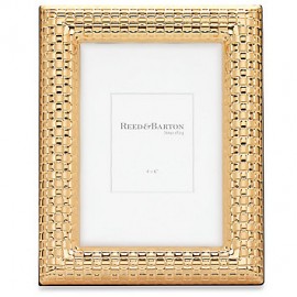 Custom Printed Reed & Barton Watchband Satin Gold 4x 6 Picture Frame