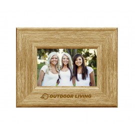 Custom Imprinted Barnwood 4"x6" Picture Frame-2" Wide- Brown