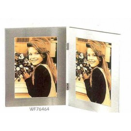 Picture Frame Collection Simple Silver (5"x7" Double) Custom Imprinted