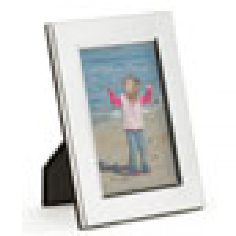 Reflective Silver Plated 5 X 7 Picture Frame With 1" Profile Custom Imprinted