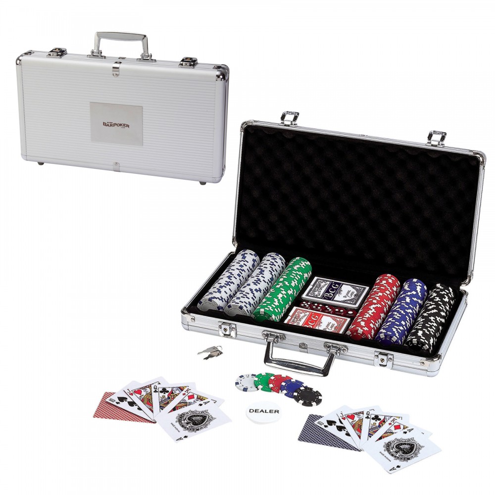 Custom Imprinted 309pc Poker Chip Set in Aluminum Case