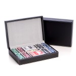 Custom Branded Poker Set - Black Leather