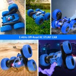 4WD RC Stunt Car 360Flips Double Sided Rotating with Headlights, Music and Spray - OCEAN PRICE with Logo