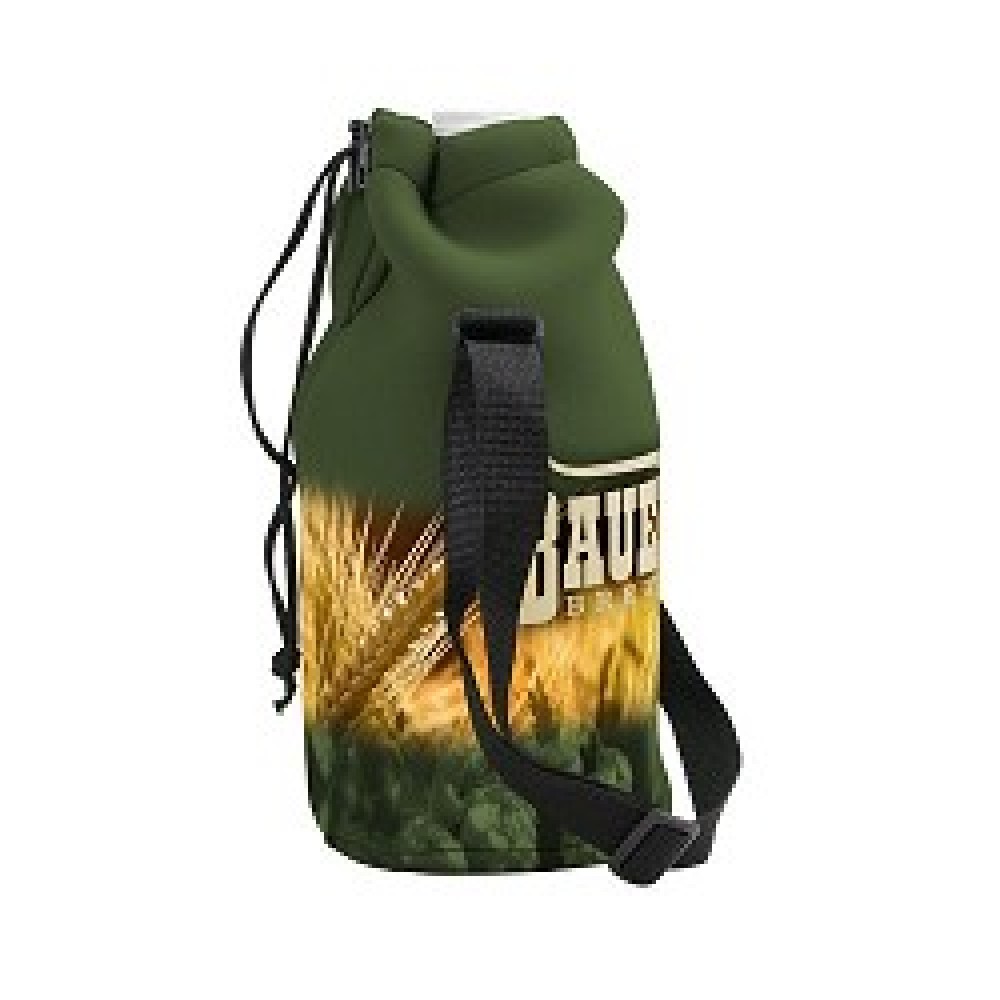 Promotional Neoprene Growler Cover with Drawstring Closure (4 Color Process)