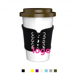 Logo Branded Neoprene Lace Coffee Cup Sleeve