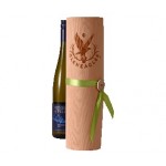 3.375" x 12.5" - Wood Veneer Wine Box - Cylinder - Laser Engraved or Branded with Logo