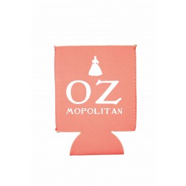 Coral Neoprene Flat Beverage Insulator with Logo  Coral Neoprene Flat Beverage Insulator with Logo