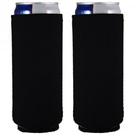 12 Oz. Black Slim Seltzer Can Cooler with Logo