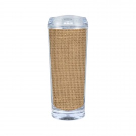 Personalized 20 Oz Double Wall Plastic Tumbler With Burlap Insert