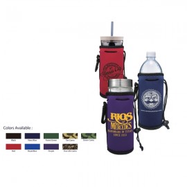 Drawstring Beverage Holder with Logo