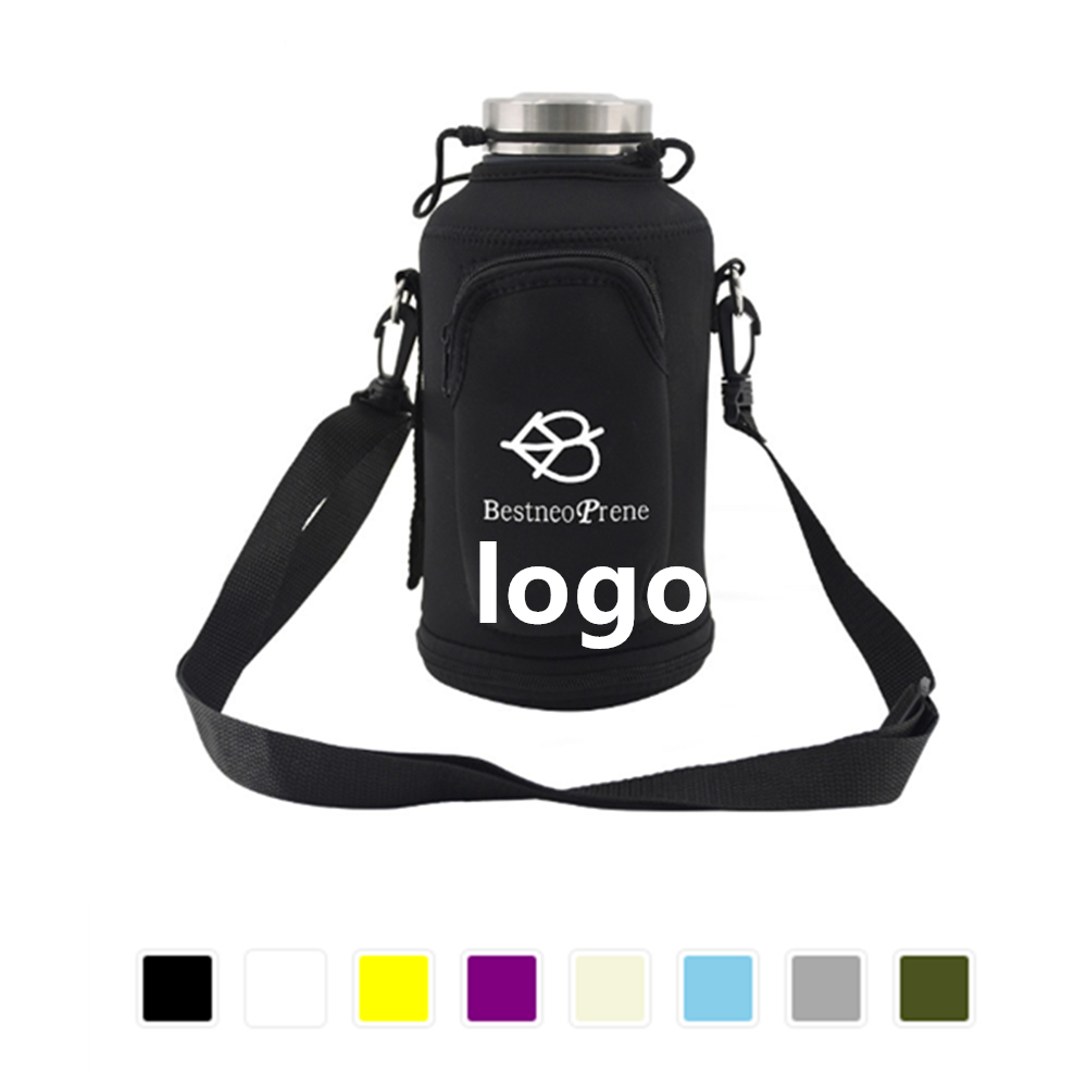 Personalized Neoprene Water Bottle Cooler Holder With Strap