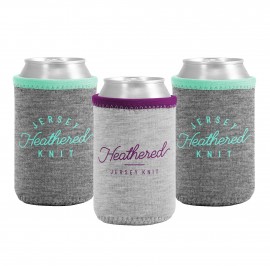Liam Heathered Jersey Knit Neoprene Can Insulator with Logo  Liam Heathered Jersey Knit Neoprene Can Insulator with Logo