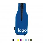 Zippered Neoprene Beer Bottle Sleeve Cooler with Logo