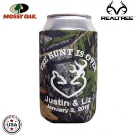 Logo Branded Mossy Oak or Realtree Camo Premium Collapsible Foam Can Insulators