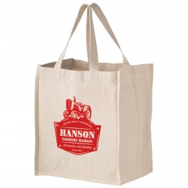 Heavyweight Cotton Wine & Grocery Tote Bag - 4 Bottle holders (13"x10"x15") with Logo  Heavyweight Cotton Wine & Grocery Tote Bag - 4 Bottle holders (13"x10"x15") with Logo