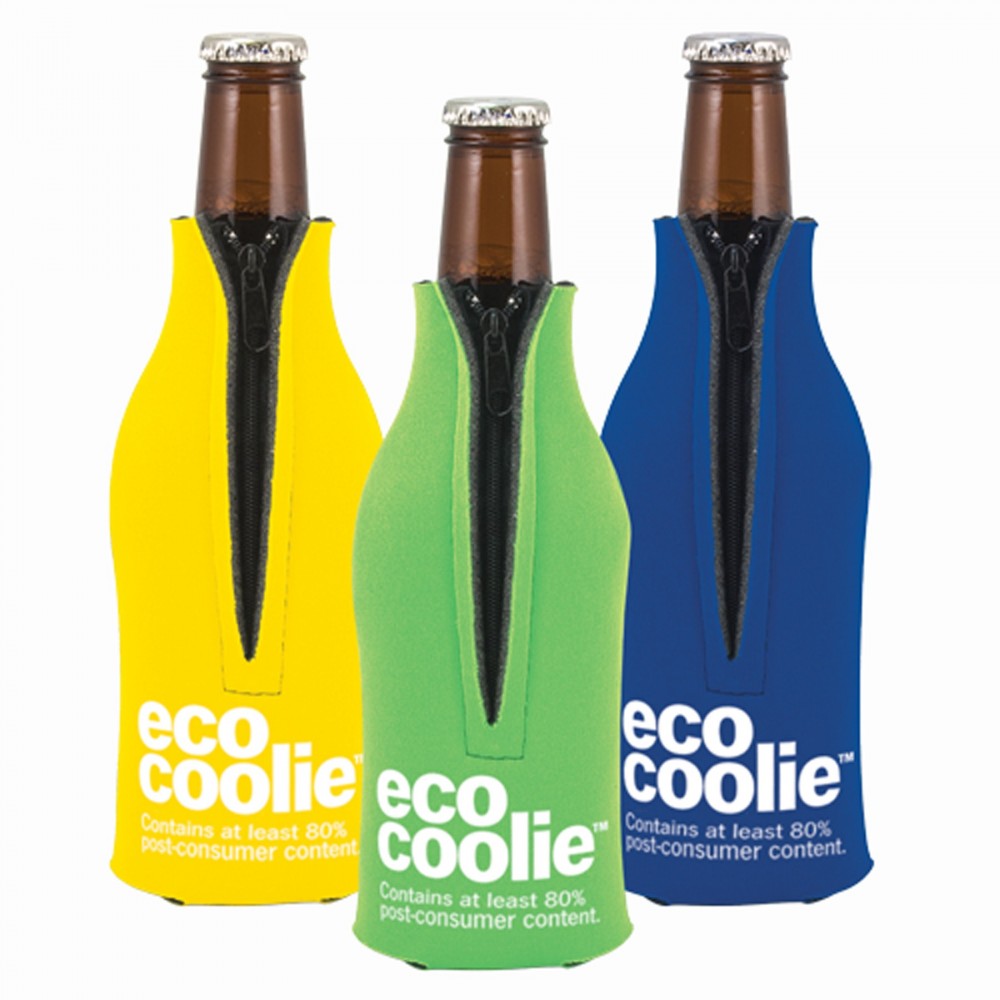 Custom Branded Eco Zippered Bottle Coolie Custom Branded Eco Zippered Bottle Coolie